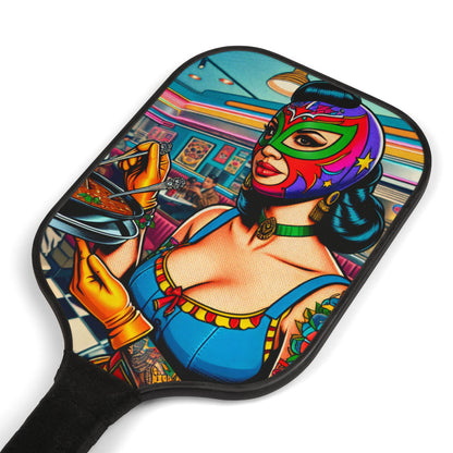 Pop Art Wrestling Waitress Pickleball Paddle Kit