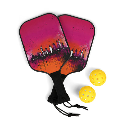 Vibrant Cityscape Pickleball Kit