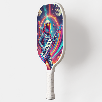 80's Retro Astronaut Rocking Keytar on the Moon Pickleball Paddle