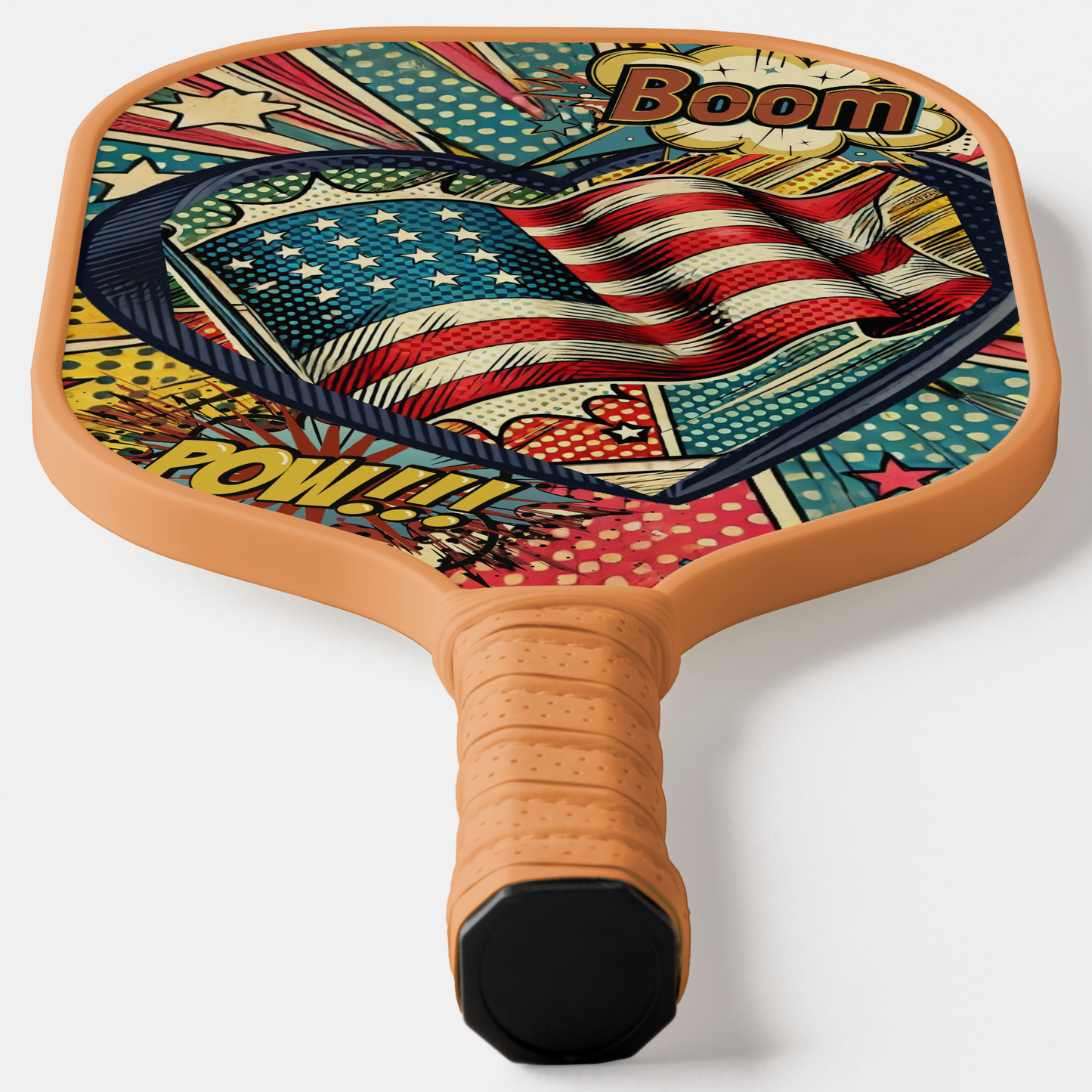 BOOM! Comic-Themed Patriotic Pickleball Paddle