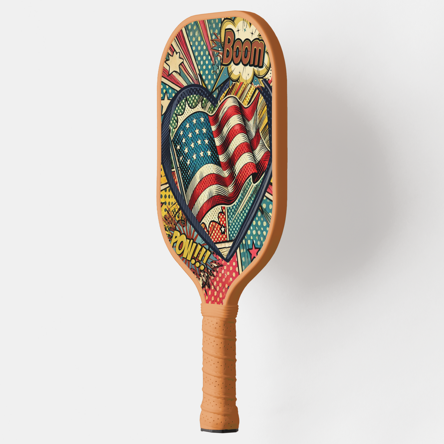 BOOM! Comic-Themed Patriotic Pickleball Paddle